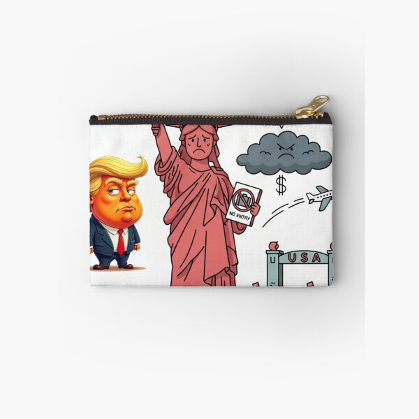 Item preview, Statue of Liberty in Crisis: 'Travel Warning' and Trump - Political Humor on Immigration designed and sold by DibuHumor.