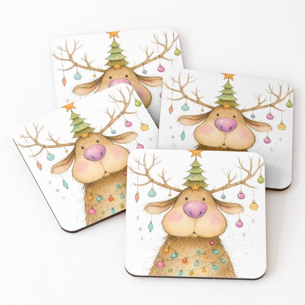 Item preview, Watercolor Christmas Reindeer Illustration: Holiday Card Art designed and sold by sicty09Design.