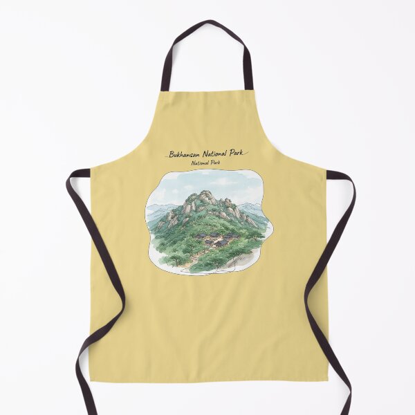 Item preview, watercolor outlined realistic illustration of Bukhansan National Park, designed and sold by PaintMeWorld.