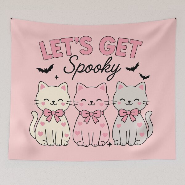 Item preview, Let’s Get Cute – Adorable Triple Cat Bow Hearts Graphic designed and sold by graphicnew.