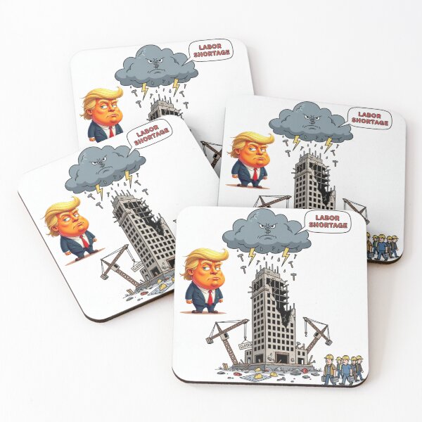 Item preview, Trump and the Storm of Labor Shortages: Construction Crisis - Political and Economic Humor designed and sold by DibuHumor.