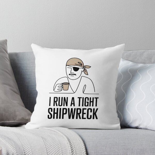 Item preview, I Run a Tight Shipwreck Coffee Pirate Line Art Shirt – Funny Minimal Mom Tee designed and sold by WSPrintCrafter.