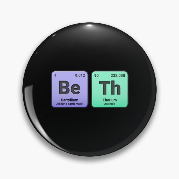 Artikelvorschau, Beth, individueller Name aus Elementen des Periodensystems, personalisiertes Chemie-Design, wissenschaftliches Geschenk für Nerds und Studenten entworfen und verkauft von chipmuckdesignn.
