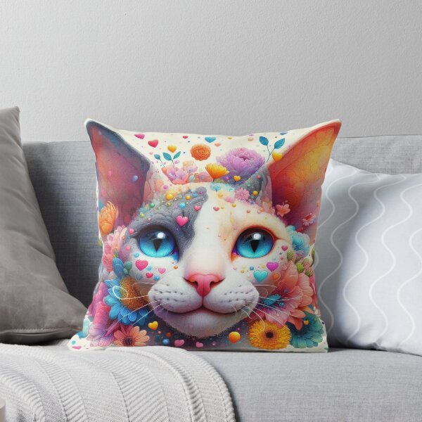 Item preview, Devon Rex Cat in Pastel Garden designed and sold by Cuddle critters.