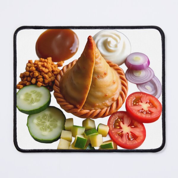 Item preview, Samosa Chaat Fiesta – Spicy Stuffed Pastry with Tamarind, Curd & Street Food Vibes designed and sold by AwesomeDigiShop.