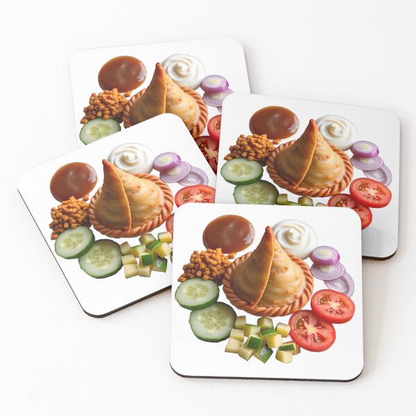 Item preview, Samosa Chaat Fiesta – Spicy Stuffed Pastry with Tamarind, Curd & Street Food Vibes designed and sold by AwesomeDigiShop.