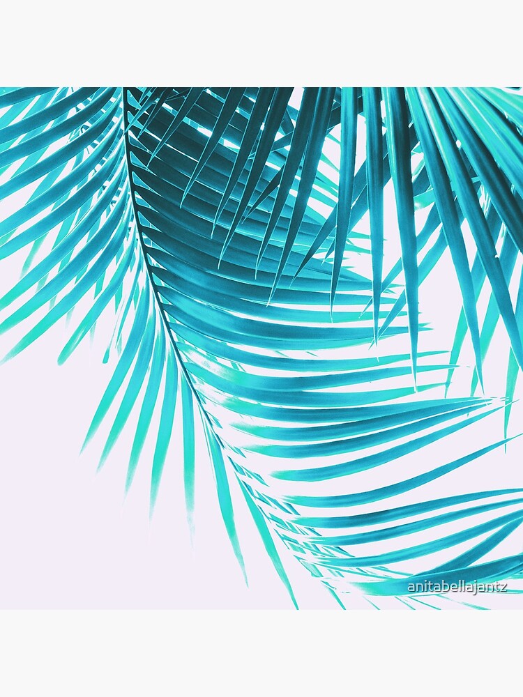 Palm Leaves Turquoise Summer Vibes #1 #tropical #decor #art by anitabellajantz