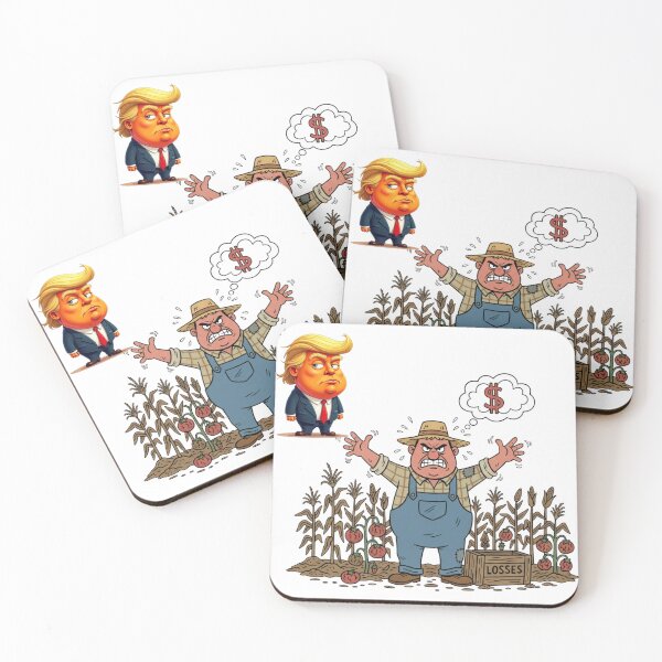 Item preview, The Angry Farmer and the Losses: Trump and the Agricultural Crisis - Political and Economic Humor designed and sold by DibuHumor.