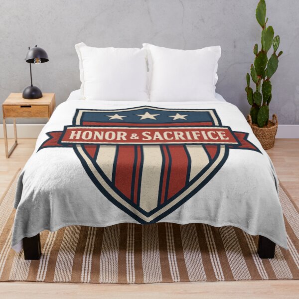 Item preview, Honor & Sacrifice – Vintage Patriotic Shield Emblem | American Pride T-Shirt Design designed and sold by Globalcitytees.