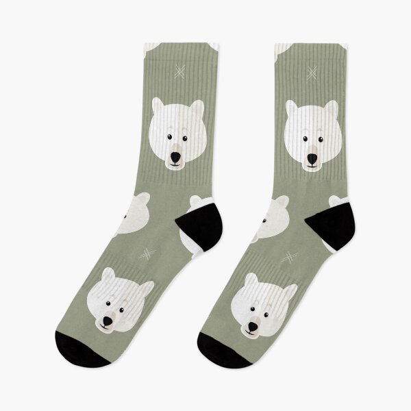 Item preview, Polar bear heads on green designed and sold by reneesillus.