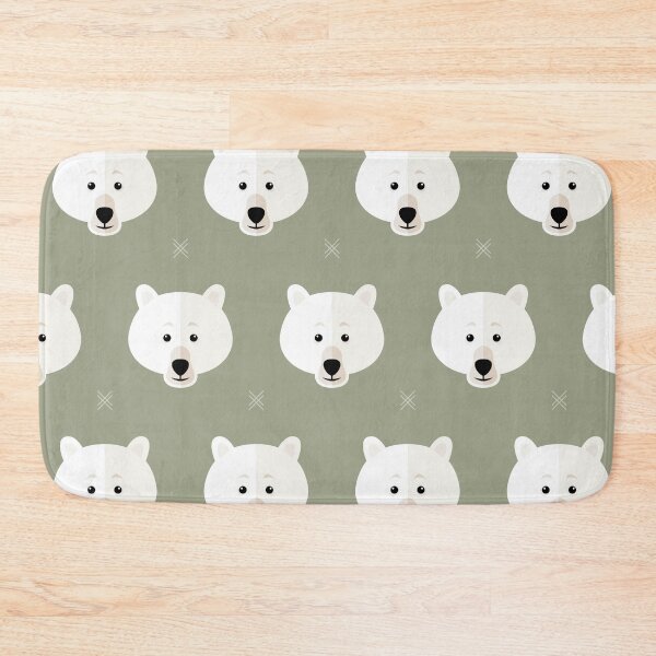 Item preview, Polar bear heads on green designed and sold by reneesillus.