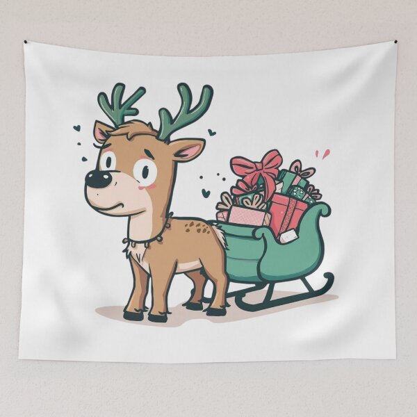 Item preview, Funny Stressed Reindeer – Overwhelmed but Festive Christmas Art designed and sold by jelonkaa.