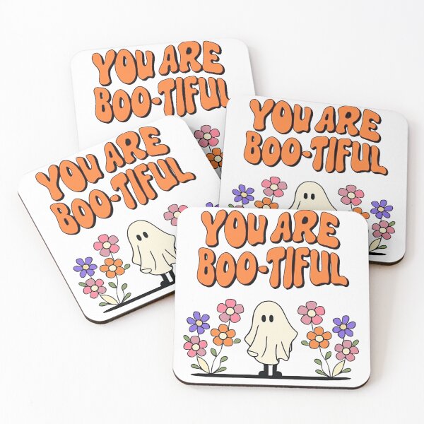 Item preview, You Are Boo-tiful – Cute Ghost with Flowers Cartoon designed and sold by RuweisVibes.