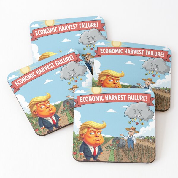 Item preview, Economic Harvest Failure: Trump, the Desolate Farmer, and the Farm Crisis - Political Satire designed and sold by DibuHumor.