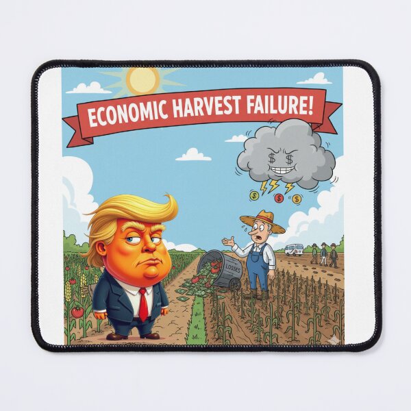 Item preview, Economic Harvest Failure: Trump, the Desolate Farmer, and the Farm Crisis - Political Satire designed and sold by DibuHumor.
