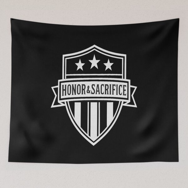 Item preview, Honor & Sacrifice – Tactical Monochrome Military Shield Emblem  designed and sold by Globalcitytees.