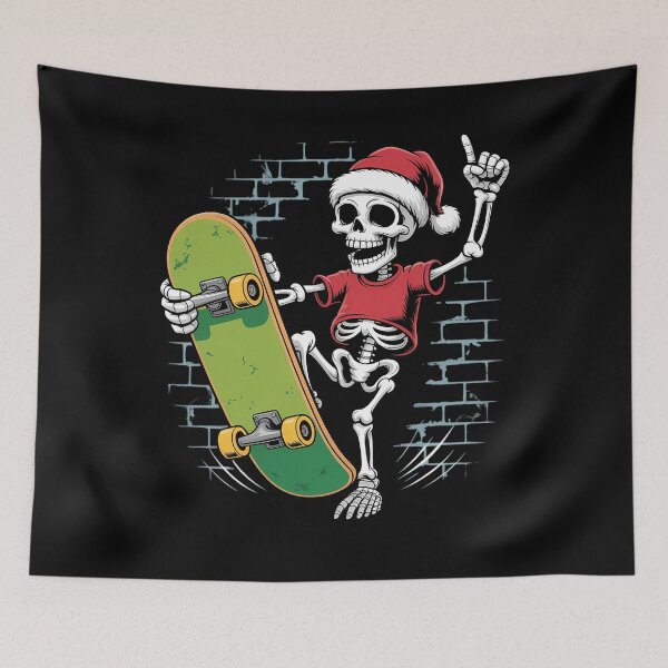 Item preview, Skateboarding Skeleton Christmas X-mas Bones Skateboard designed and sold by August4Laughs25.