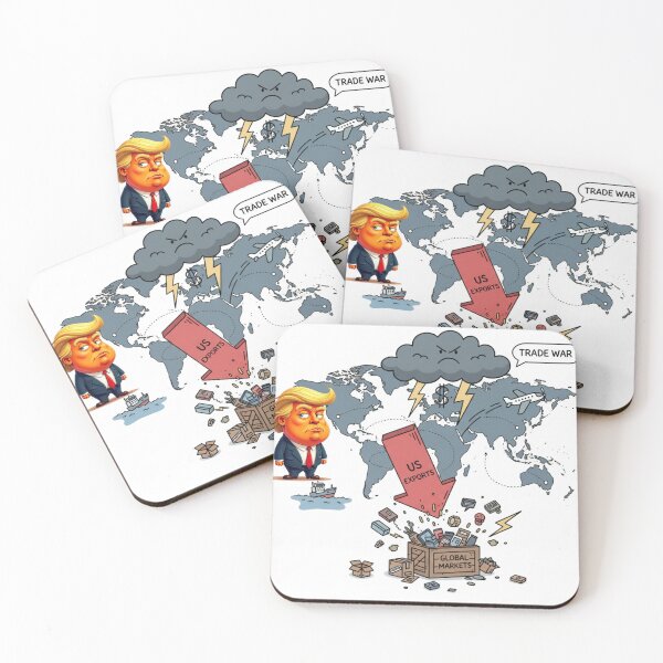 Item preview, Trade War: The Collapse of US Exports in Global Markets - Political Economic Satire designed and sold by DibuHumor.
