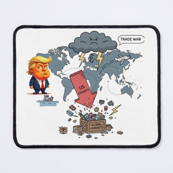 Item preview, Trade War: The Collapse of US Exports in Global Markets - Political Economic Satire designed and sold by DibuHumor.