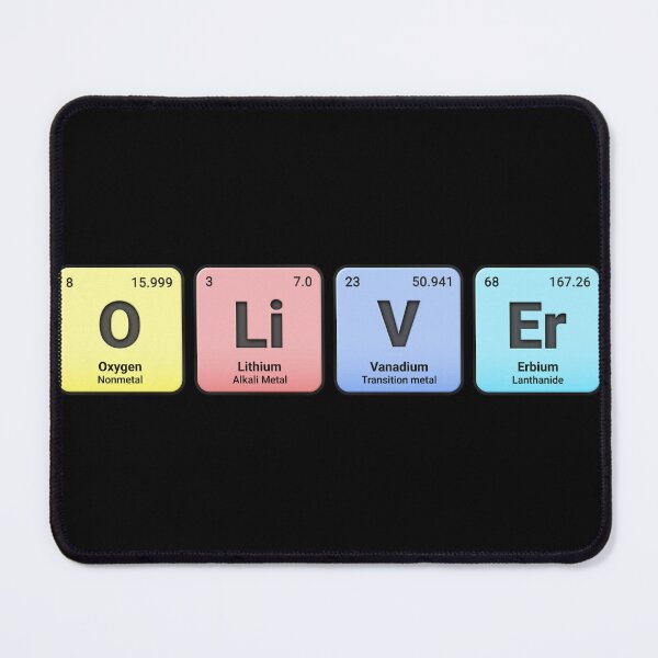 Item preview, Oliver, Custom Name Made from Periodic Table Elements, Personalized Chemistry Design, Science Gift for Nerds & Students designed and sold by chipmuckdesignn.