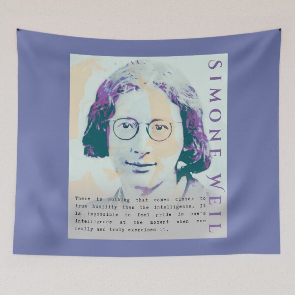 Item preview, Simone Weil quote: There is nothing that comes closer to true humility than the intelligence.  designed and sold by artbleed.