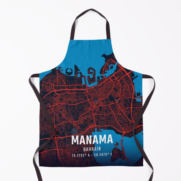 Item preview, Manama Red & Blue Minimalist Map designed and sold by HomeLivingCo.