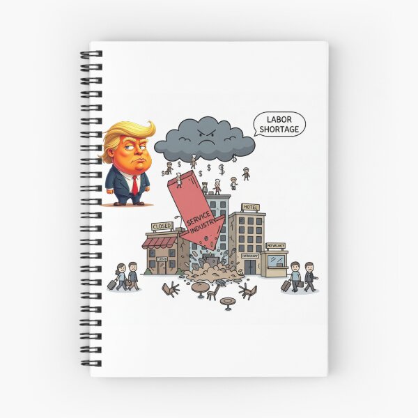 Item preview, Labor Shortage: The Collapse of the Service Industry Under Trump's Watch - Economic Satire designed and sold by DibuHumor.