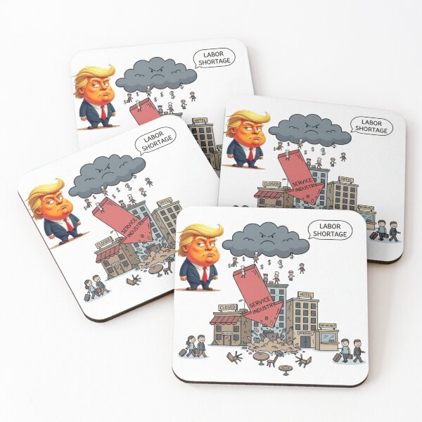 Item preview, Labor Shortage: The Collapse of the Service Industry Under Trump's Watch - Economic Satire designed and sold by DibuHumor.