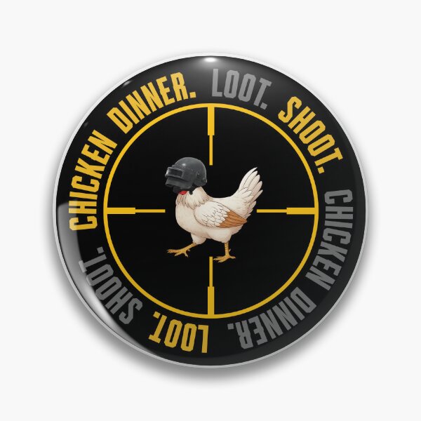 Item preview, Loot shoot chicken dinner black PUBG Mobile | Battle Royale Gaming Design designed and sold by Nadz From Pixelplay.