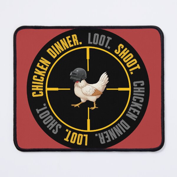 Item preview, Loot shoot chicken dinner black PUBG Mobile | Battle Royale Gaming Design designed and sold by Nadz From Pixelplay.
