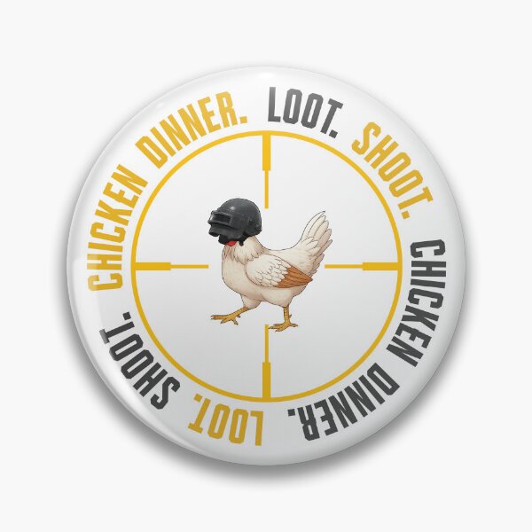 Item preview, Loot shoot chicken dinner white PUBG Mobile | Battle Royale Gaming Design designed and sold by Nadz From Pixelplay.