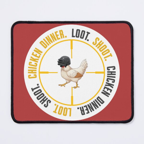 Item preview, Loot shoot chicken dinner white PUBG Mobile | Battle Royale Gaming Design designed and sold by Nadz From Pixelplay.