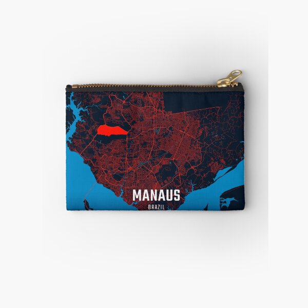 Item preview, Manaus Red & Blue Minimalist Map designed and sold by HomeLivingCo.