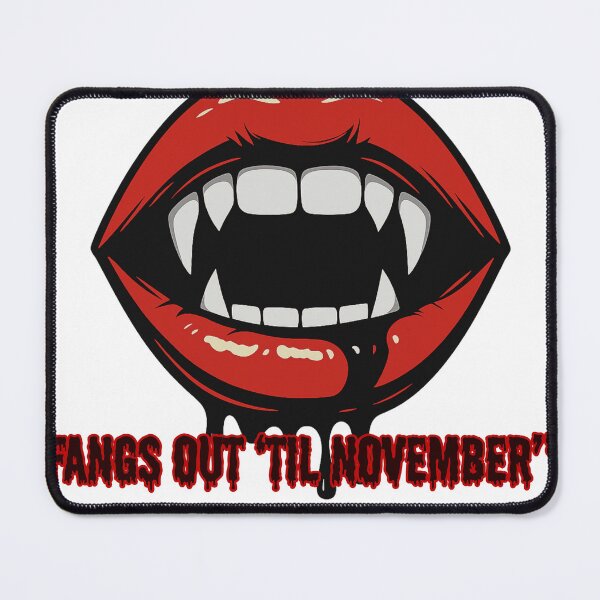 Item preview, Fangs Out ’Til November – Gothic Vampire Lips Halloween Streetwear designed and sold by THEPLUGceoMERCH.
