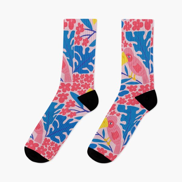 Item preview, Pink Parrot with Tropical Flowers and Leaves designed and sold by NicolaZhukov.