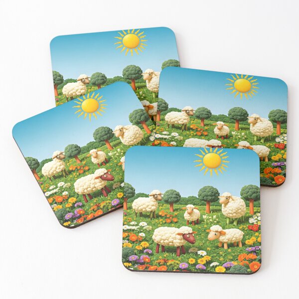 Item preview, Veggie Flock – Whimsical Sheep Made of Vegetables designed and sold by PawPrintedArt.