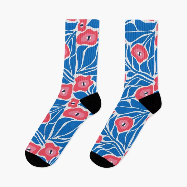 Item preview, Red and Pink Flowers with Blue Centers designed and sold by NicolaZhukov.