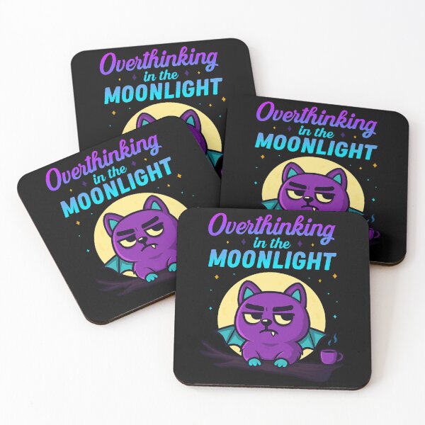 Item preview, Overthinking in the Moonlight - Cute Moody Monster designed and sold by Lia Vina.