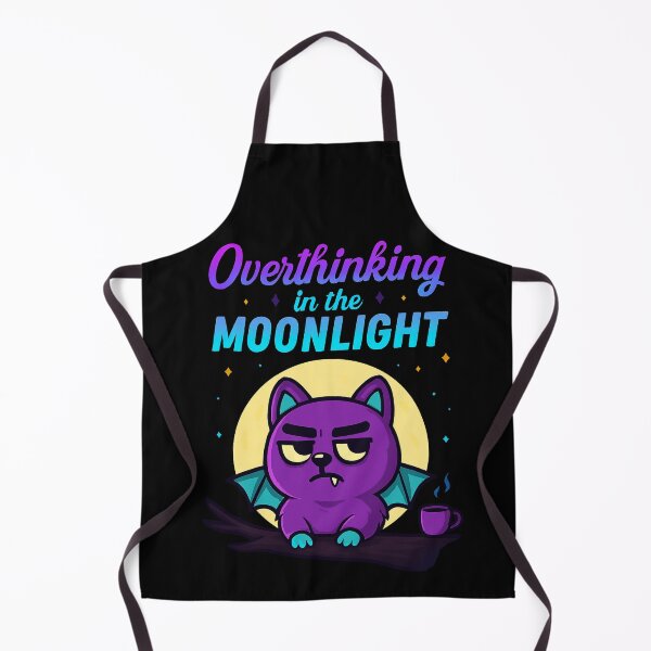 Item preview, Overthinking in the Moonlight - Cute Moody Monster designed and sold by Lia Vina.