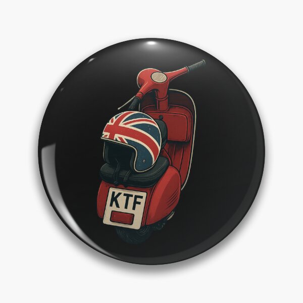 Item preview, Retro Mod Scooter with Union Jack Helmet – Classic British Motorbike Culture designed and sold by Tee-Shirt-Topia.