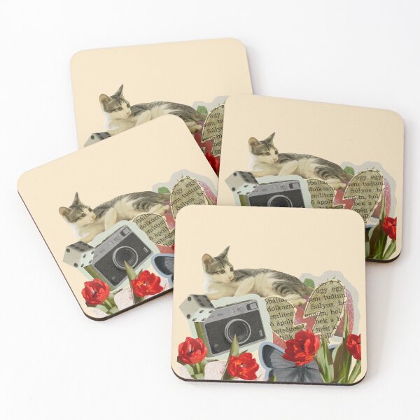 Item preview, Kitten and Tulips Collage designed and sold by IREMORHAN.