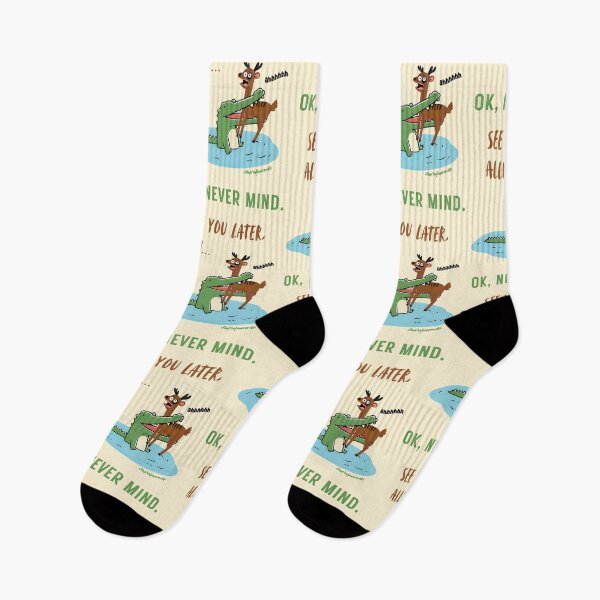 Item preview, See You Later, Alli... Ok, Never Mind | Alligator and Deer (Hand Drawn) designed and sold by QuirkyGuacamole.
