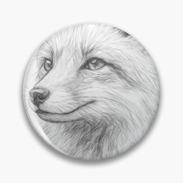 Artikelvorschau, Schwarz-Weiß-Fuchs-Bleistiftskizze entworfen und verkauft von Leon Woods Pencil Art.