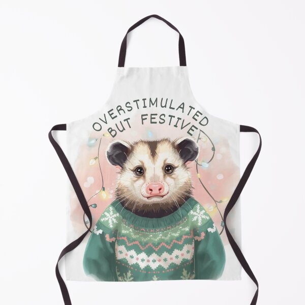 Item preview, Overstimulated But Festive – Funny Introvert Christmas Opossum Art designed and sold by jelonkaa.