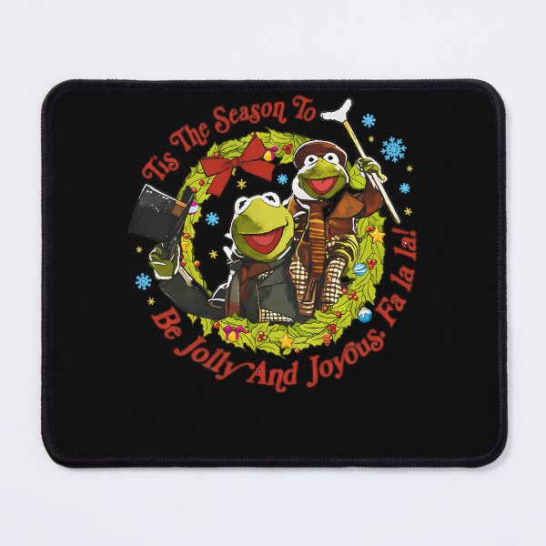 Item preview, Retro Kermit Tiny Tim Christmas Carol Jolly Wreath Design designed and sold by damiforgye.