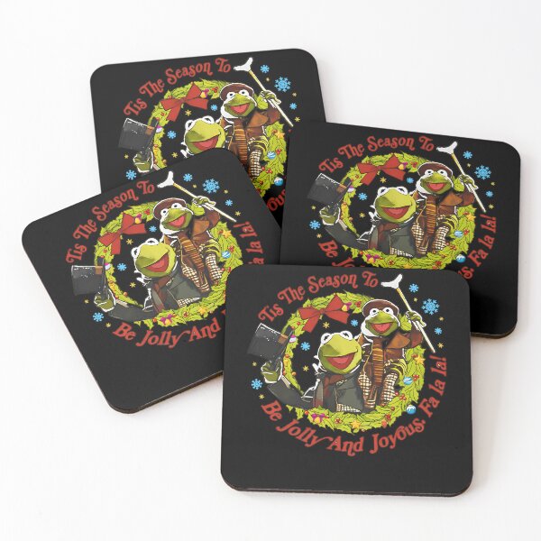 Item preview, Retro Kermit Tiny Tim Christmas Carol Jolly Wreath Design designed and sold by damiforgye.