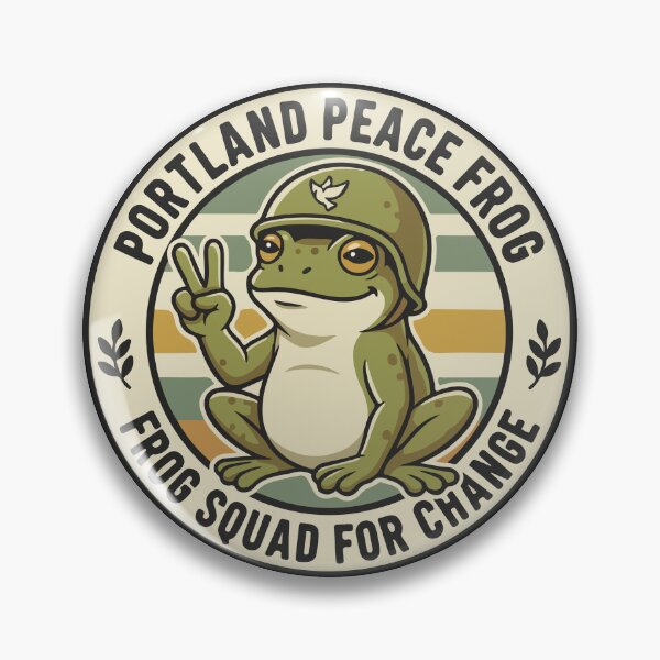 Item preview, Peace Frog Retro Design – Cute Activist Frog Art, Hippie Frog Squad for Change, Vintage Boho Frog with Peace Sign designed and sold by Charaff.