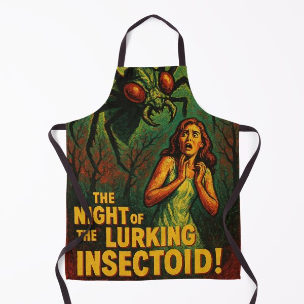 Item preview, THE NIGHT OF THE LURKING INSECTOID! Vintage B-Movie Horror Poster | Halloween Spider Creature Art designed and sold by Wild-way Art.