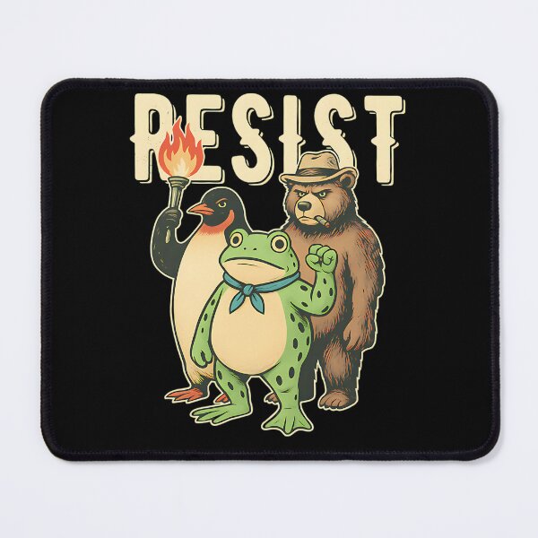Item preview, Vintage Cartoon Resist Poster Bear Frog Penguin Activists designed and sold by damiforgye.