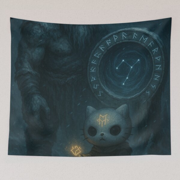 Item preview, Hello Runic Winter Kitten designed and sold by art-emissa.